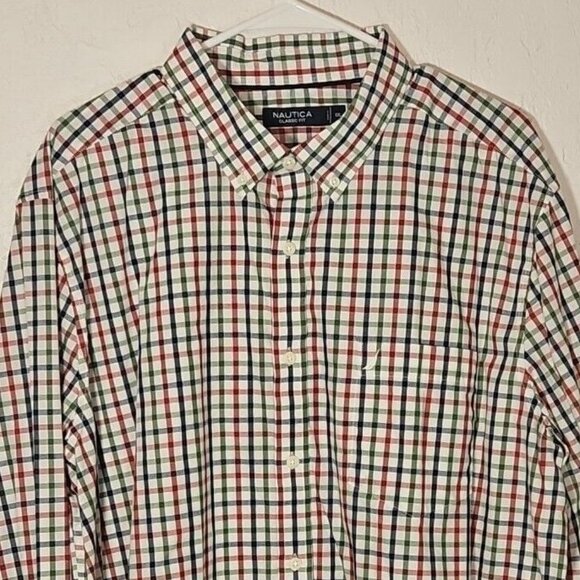 Nautica Other - Nautica Classic Fit Shirt Men's XXL Long Sleeve Button Down Colorful Plaid Check